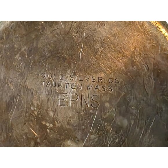 Poole Silver Co. EPNS Double-Handled Silver Cup Patina Antique Collectible Table - Picture 2 of 6